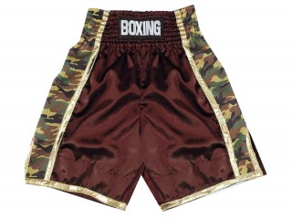 Personlig Bokseshorts Boxing Shorts : KNBSH-034-Rødbrun